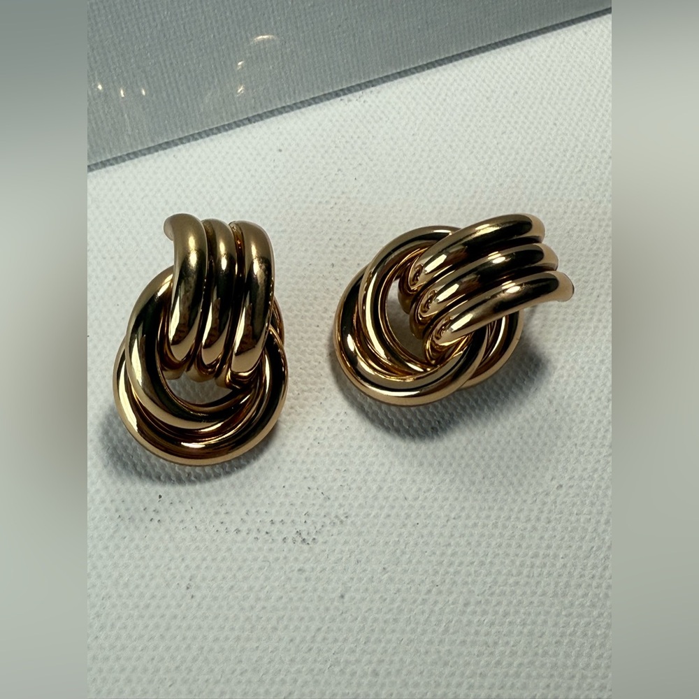 Chunky hoop earrings High-quality gold plated - Picture 12 of 14